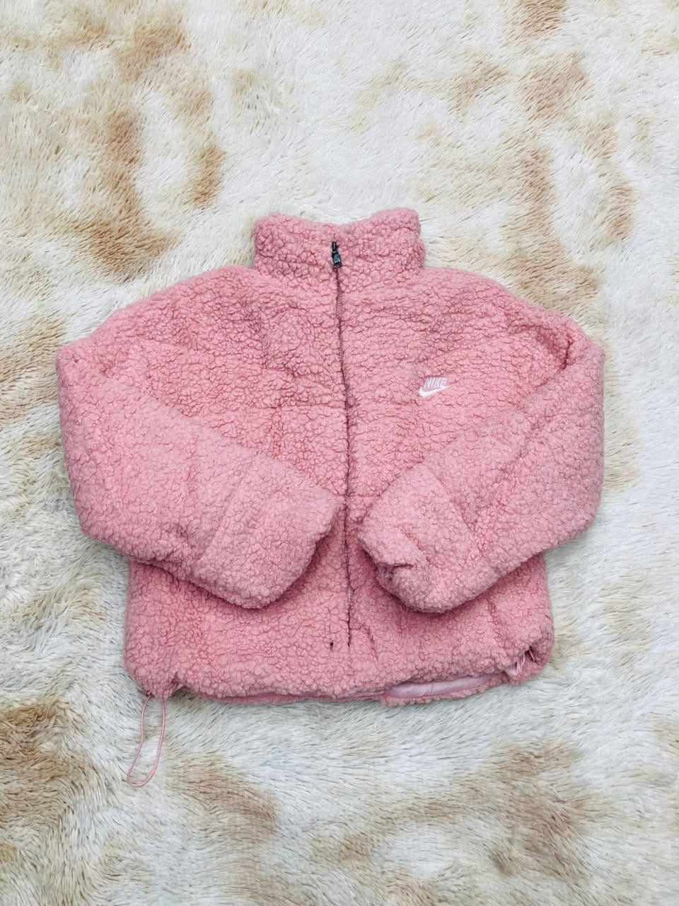 Nike Cute Fuzzy Stand Collar Sweatshirt, Versatile For Autumn/Winter