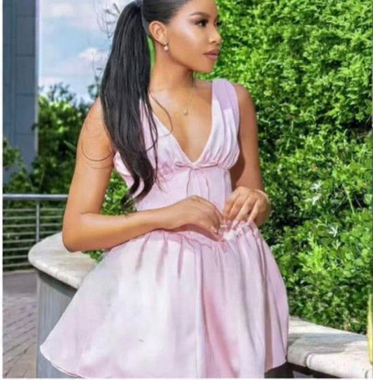 ADYCE Elegant V-Neck Bow Ruched Waist Fishtail Zipper Mini Dress