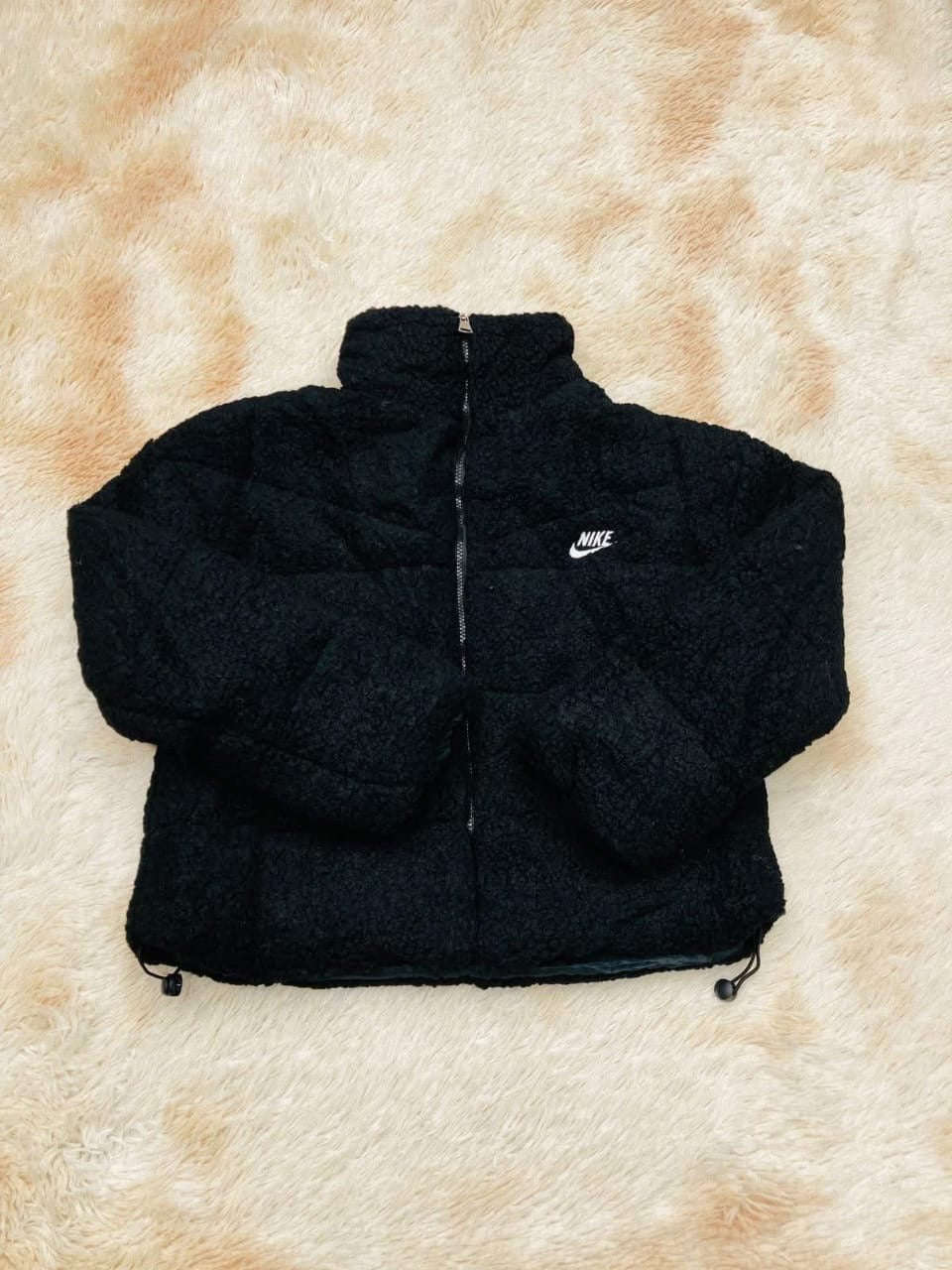 Nike Cute Fuzzy Stand Collar Sweatshirt, Versatile For Autumn/Winter