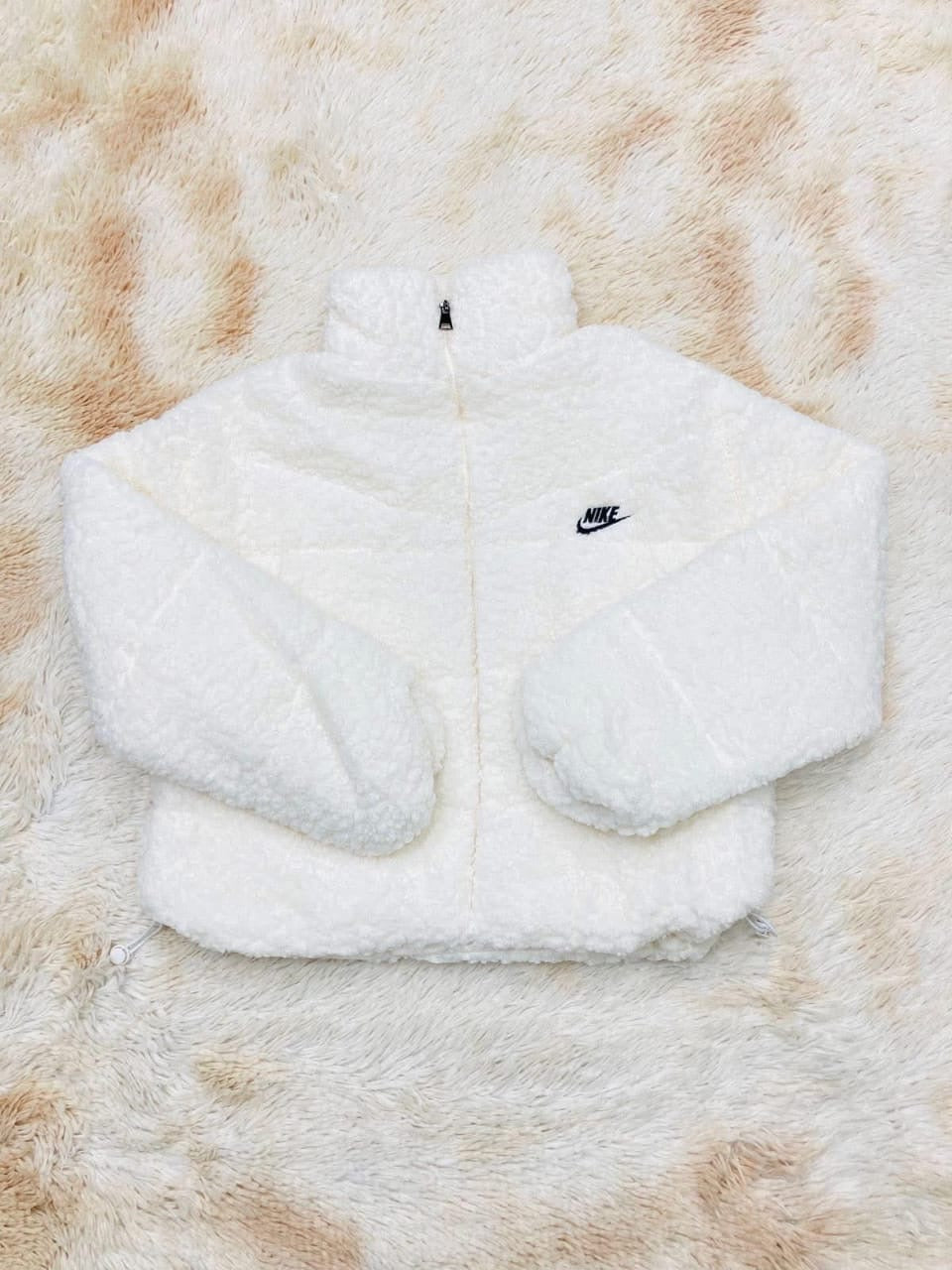 Nike Cute Fuzzy Stand Collar Sweatshirt, Versatile For Autumn/Winter