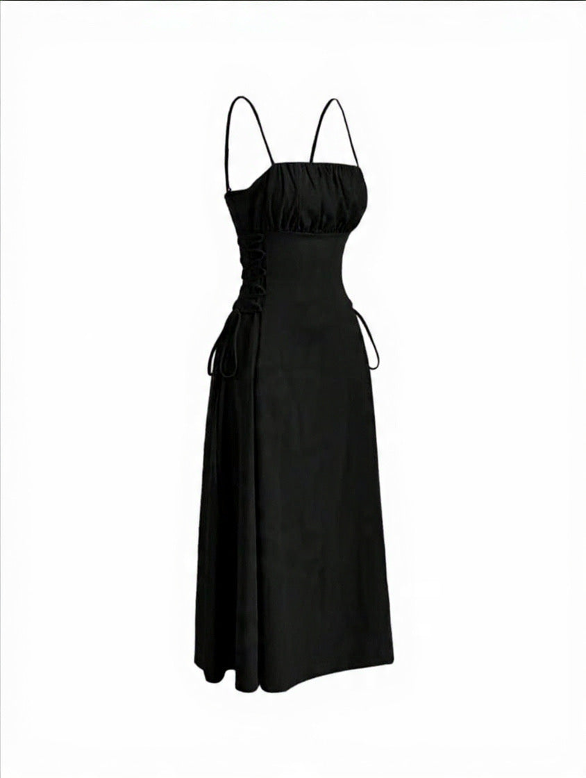 MOD Ruched Bust Lace Up Side Cami Dress,Summer Dresses For Women