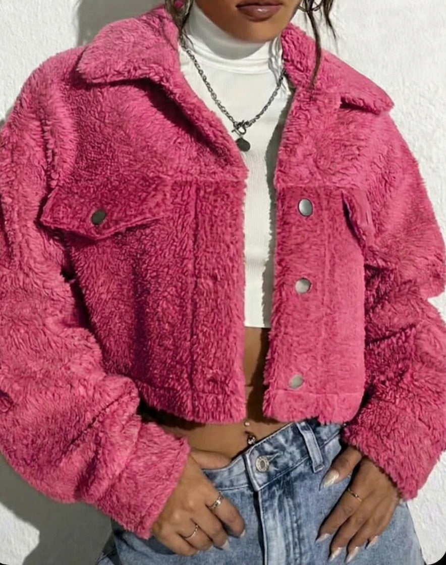 Flap Detail Flannelette Jacket Fall Winter Cloth For Women