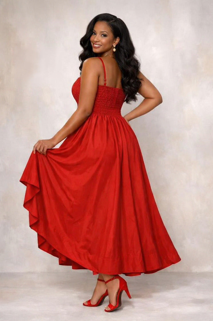 L'Amorae Women Fit And Flare Midi Length Dress Derby Outfit