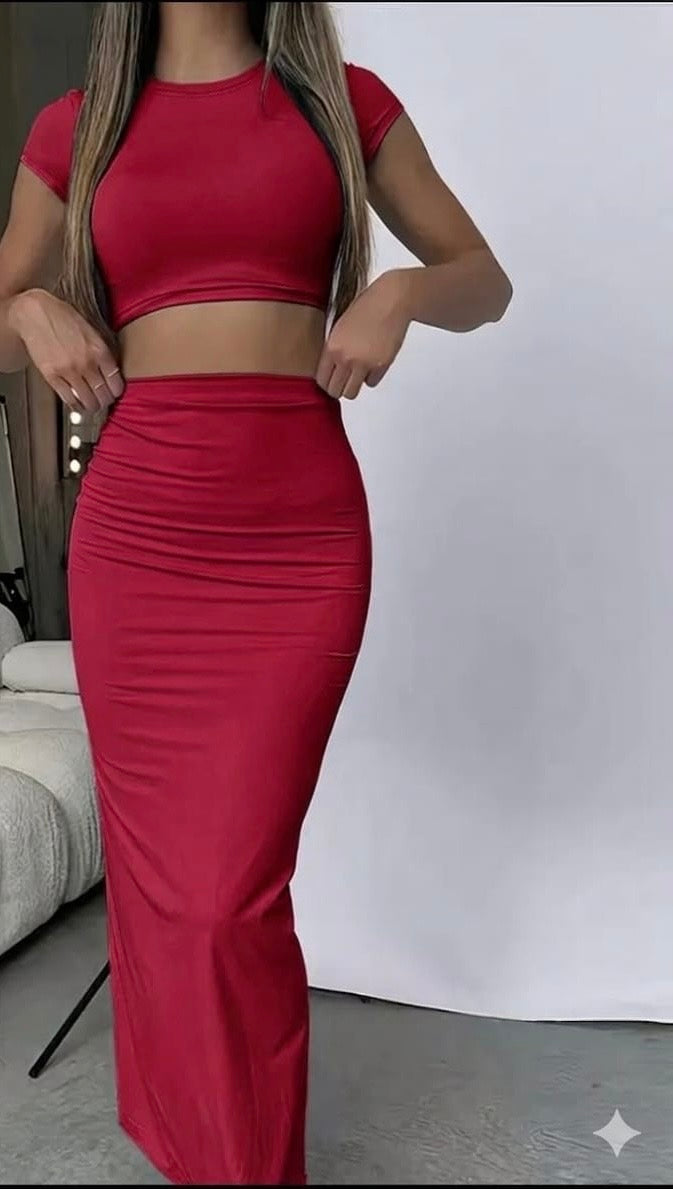 Plain two-piece Set